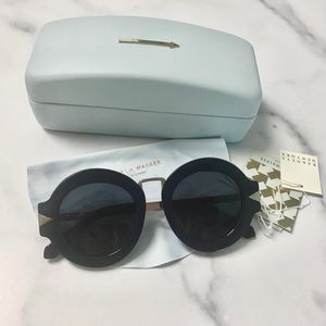 Brand new Karen Walker Sunglasses-Navy and Gold